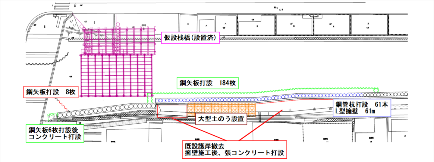 中川運河護岸改良工事(その4) 平面図