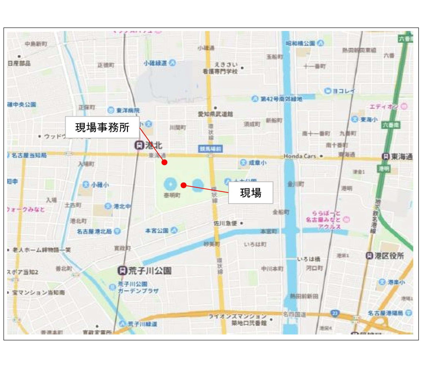 中川運河護岸改良工事(その4) 工事場所