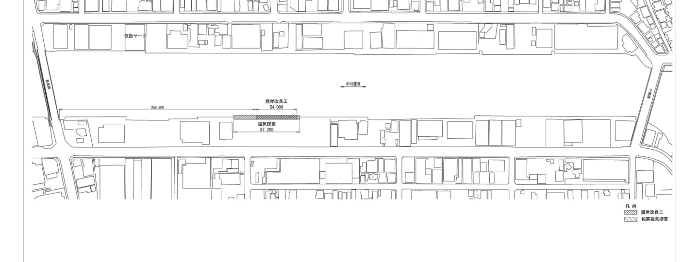 中川運河護岸改良工事(その4) 平面図