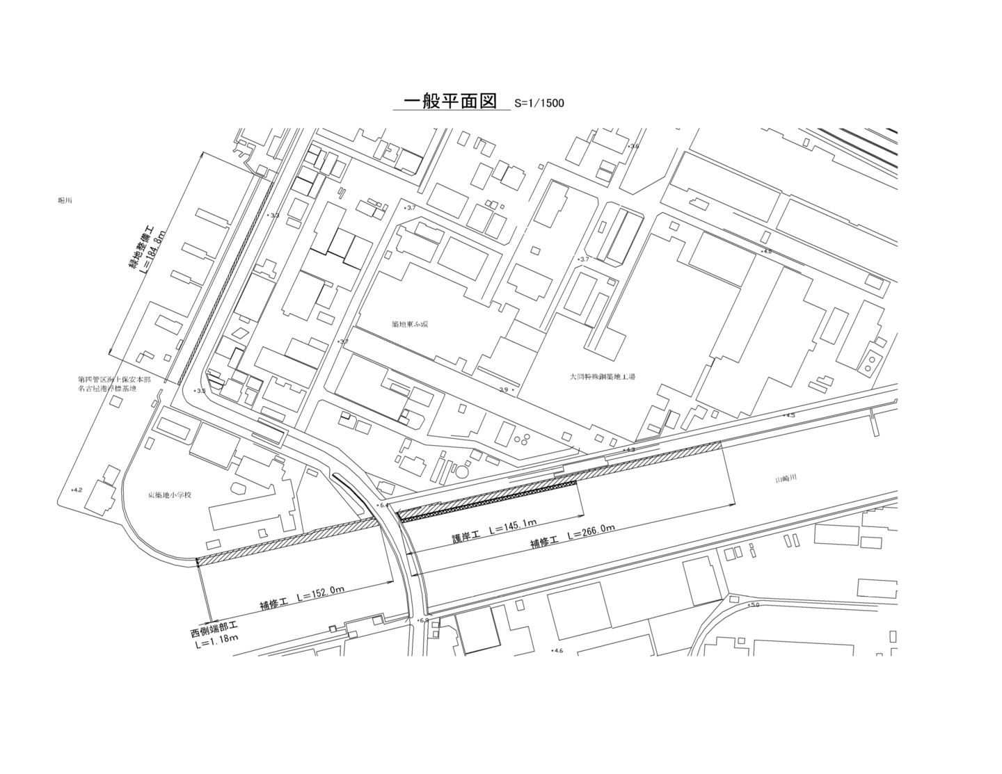 中川運河護岸改良工事(その4) 平面図